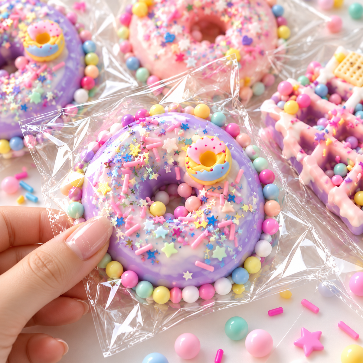 Donut Cat Paw Squishy – Plush-Feel Squeeze Toy