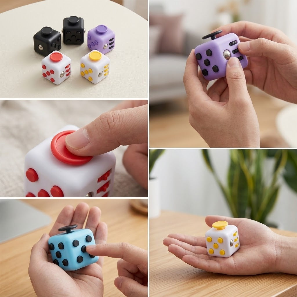 3x3 Fidget Dice Cube – Multi-Side Click & Flip Toy
