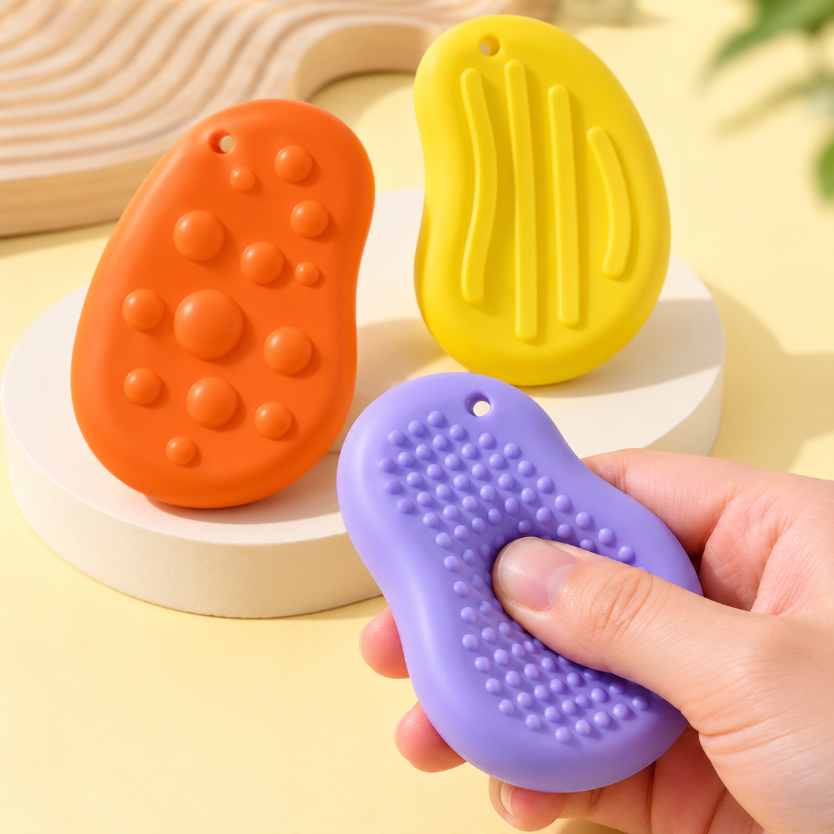 Textured Silicone Sensory Stone – Finger Fidget Pad