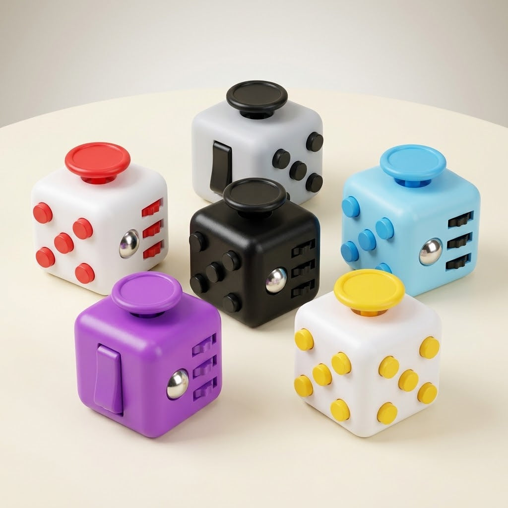 3x3 Fidget Dice Cube – Multi-Side Click & Flip Toy