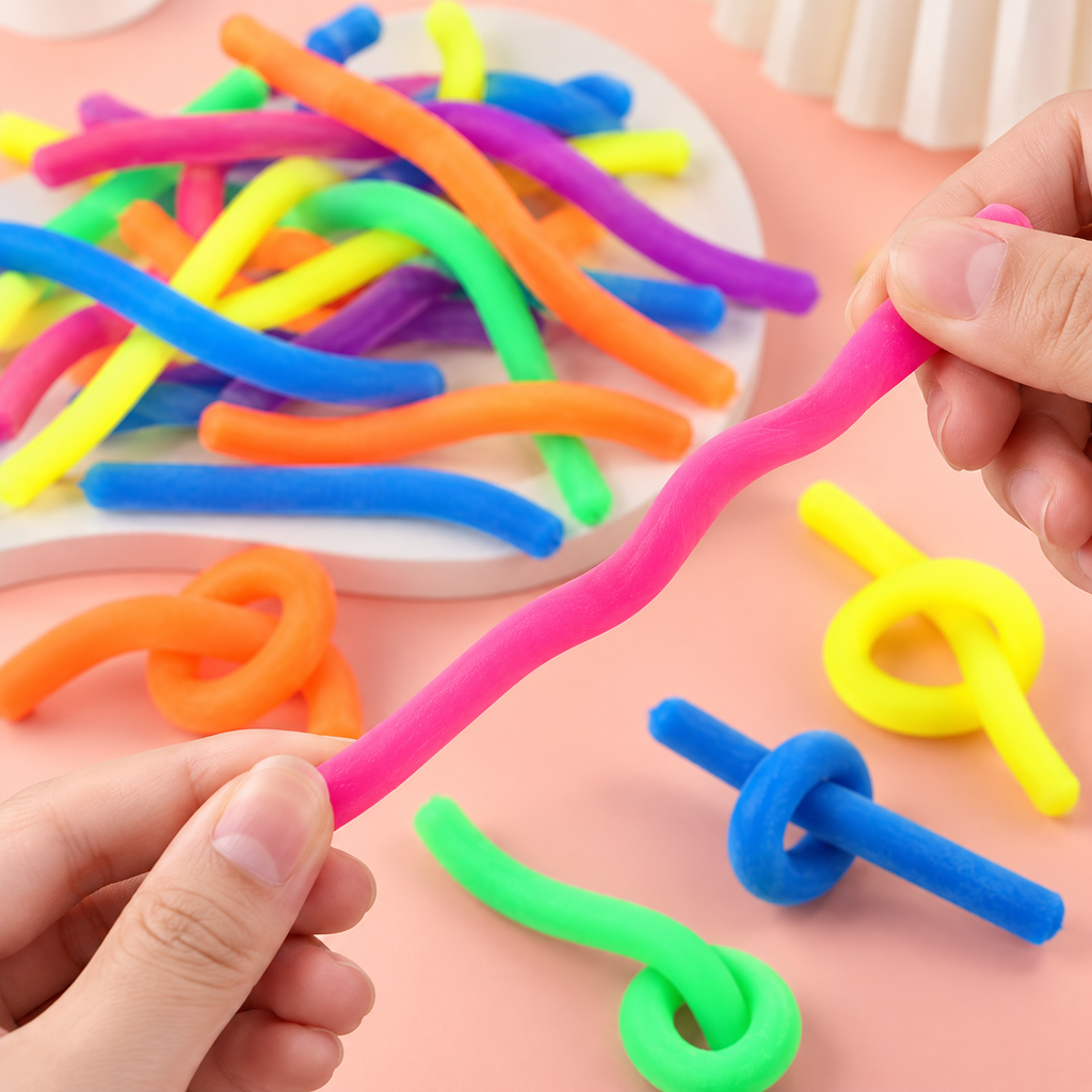 Stretchy Noodle Sensory Strings – TPR Pull Fidget Toy