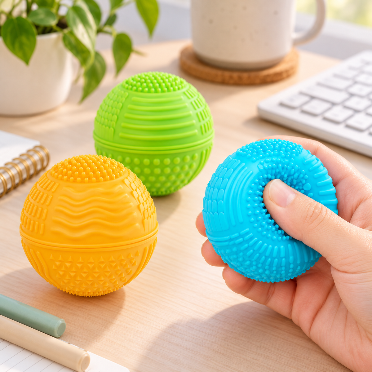 Textured Silicone Squeeze Ball – Tactile Sensory Fidget Toy