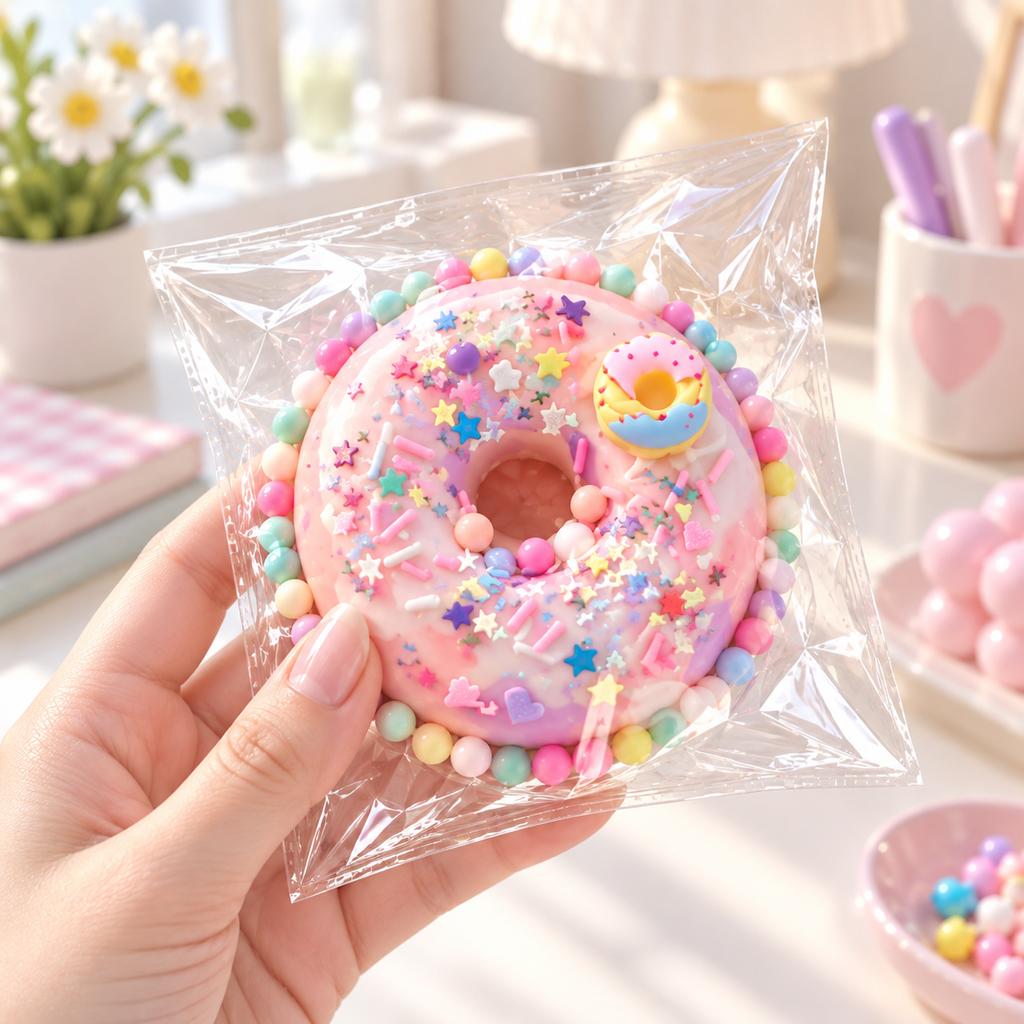 Donut Cat Paw Squishy – Plush-Feel Squeeze Toy