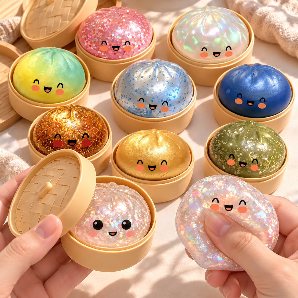 Steamed Bun Squishy – Soft Food-Inspired Squeeze Toy