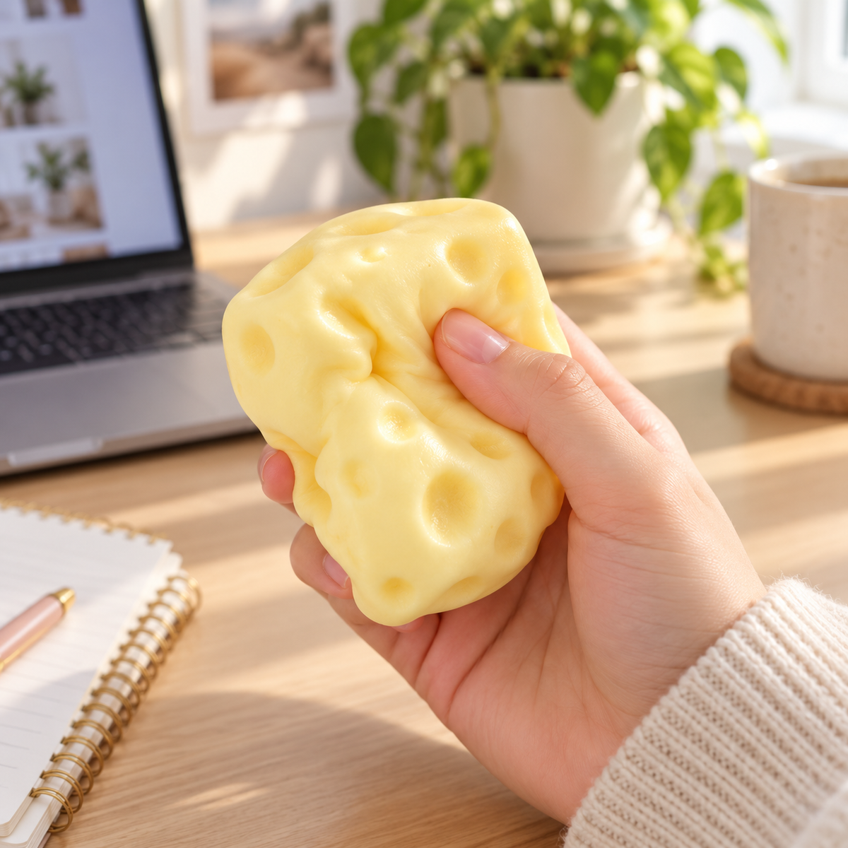 Giant Cheese Squishy – Moldable Non-Rebound Squeeze Toy