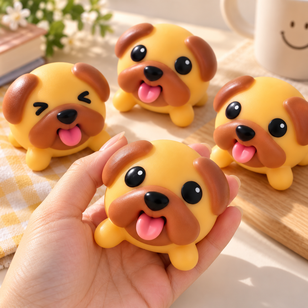 Tongue-Out Puppy Squishy – Squeeze Desk Fidget Toy