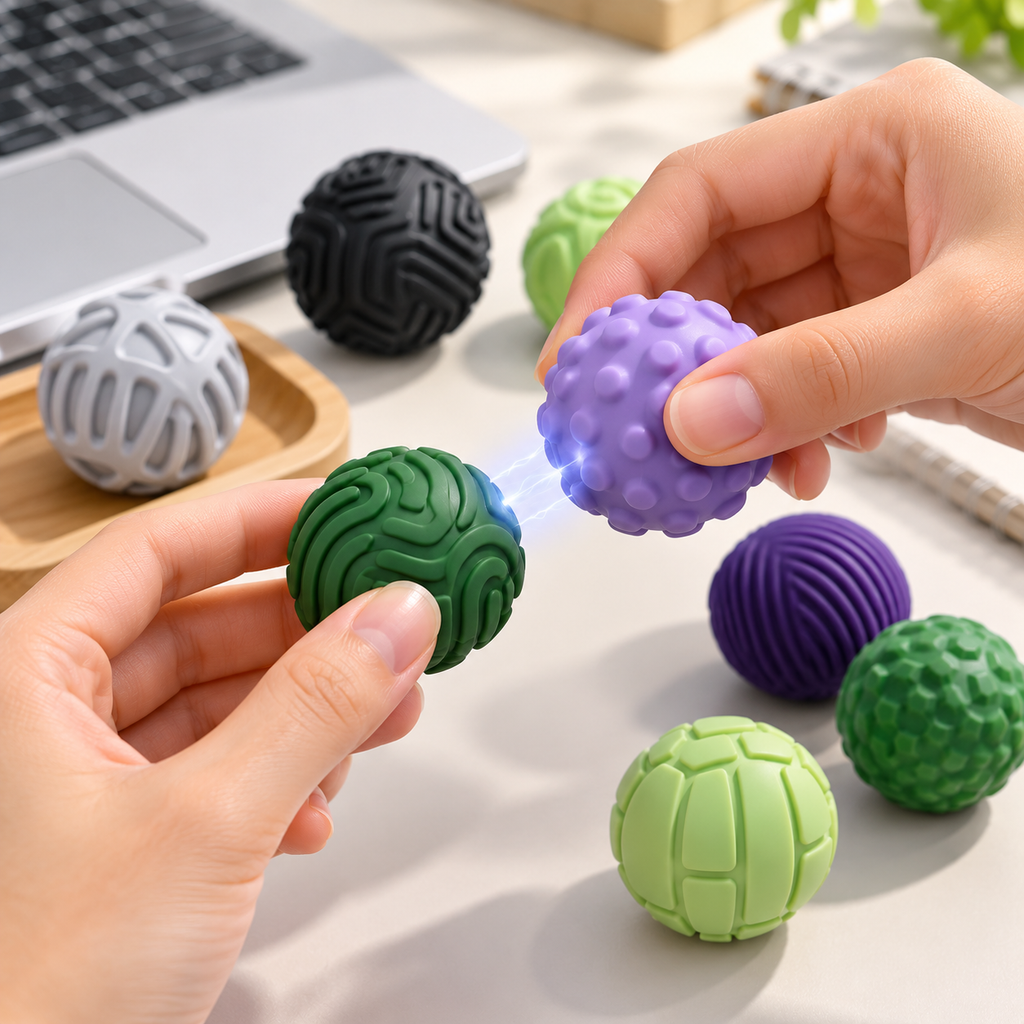 Magnetic Fingertip Fidget Balls – Silicone Desk Sensory Toy
